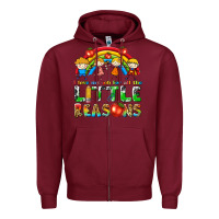 Burgundy i love my job for all the little reasons Zipper Hoodie - texasbilliewilder