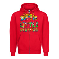 Red i love my job for all the little reasons Zipper Hoodie - texasbilliewilder
