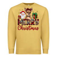 Antique Gold merry christmas chihuahua Premium Sweatshirt - JahusDesignShop