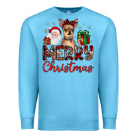Ocean Blue merry christmas chihuahua Premium Sweatshirt - JahusDesignShop