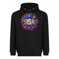Black american sunflower Heavyweight Hoodie - HRA Design Shop