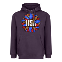 Plum american sunflower Heavyweight Hoodie - HRA Design Shop