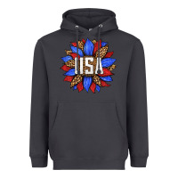 Smoke american sunflower Heavyweight Hoodie - HRA Design Shop