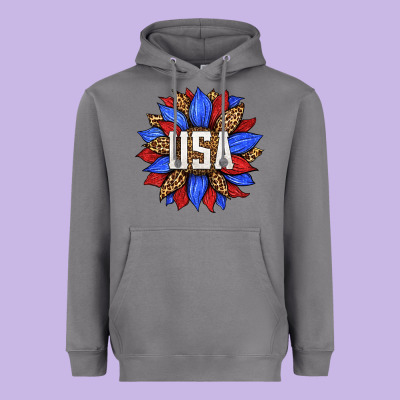 American Sunflower Heavyweight Hoodie Designed By Hra Design Shop