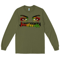 Army Green Juneteenth eyes Long Sleeve Tee - RanaPortraitStore