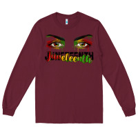 Burgundy Juneteenth eyes Long Sleeve Tee - RanaPortraitStore