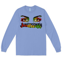 Colony Blue Juneteenth eyes Long Sleeve Tee - RanaPortraitStore