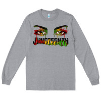 Heather Grey Juneteenth eyes Long Sleeve Tee - RanaPortraitStore