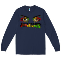 Navy Juneteenth eyes Long Sleeve Tee - RanaPortraitStore