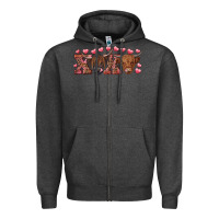 Charcoal Heather xoxo highland cows Zipper Hoodie - RanaPortraitStore