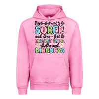 Fuchsia Pink people dont need to be sober and drugfree to deserve food Urban Hoodie - MaliasSmallBusiness