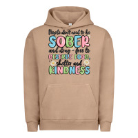 Pigment Burro people dont need to be sober and drugfree to deserve food Urban Hoodie - MaliasSmallBusiness