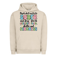 Pigment French Oak people dont need to be sober and drugfree to deserve food Urban Hoodie - MaliasSmallBusiness