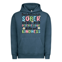 Pigment Midnight Navy people dont need to be sober and drugfree to deserve food Urban Hoodie - MaliasSmallBusiness
