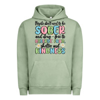 Pigment Oil Green people dont need to be sober and drugfree to deserve food Urban Hoodie - MaliasSmallBusiness