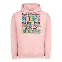 Pigment Salmon people dont need to be sober and drugfree to deserve food Urban Hoodie - MaliasSmallBusiness