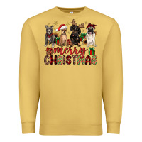 Antique Gold merry christmas chihuahua pitbull pug dachshund Premium Sweatshirt - JahusDesignShop
