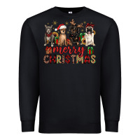 Black merry christmas chihuahua pitbull pug dachshund Premium Sweatshirt - JahusDesignShop