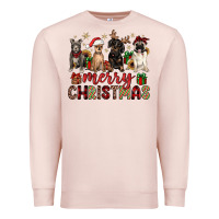 Pale Pink merry christmas chihuahua pitbull pug dachshund Premium Sweatshirt - JahusDesignShop