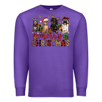 Purple merry christmas chihuahua pitbull pug dachshund Premium Sweatshirt - JahusDesignShop