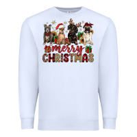 White merry christmas chihuahua pitbull pug dachshund Premium Sweatshirt - JahusDesignShop