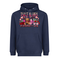 Navy just  girl who loves valentines day Heavyweight Hoodie - RacoonDesign