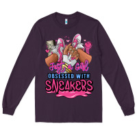 Plum Just a girl obsessed with sneakers Long Sleeve Tee - RanaPortraitStore