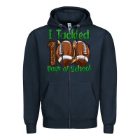 Navy i tackled 100 days of school football Zipper Hoodie - texasbilliewilder