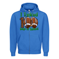 True Royal i tackled 100 days of school football Zipper Hoodie - texasbilliewilder