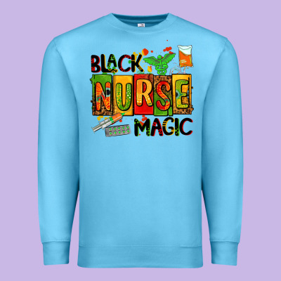 Black Nurse Magic Premium Sweatshirt Designed By Adodesignshop
