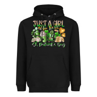 Black Just a Girl who Loves Saint Patrick's Day Heavyweight Hoodie - RacoonDesign