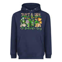 Navy Just a Girl who Loves Saint Patrick's Day Heavyweight Hoodie - RacoonDesign