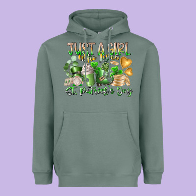 Just A Girl Who Loves Saint Patrick's Day Heavyweight Hoodie Designed By Racoondesign