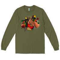 Army Green Juneteenth black girl sneakers Long Sleeve Tee - RanaPortraitStore