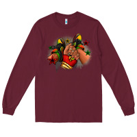 Burgundy Juneteenth black girl sneakers Long Sleeve Tee - RanaPortraitStore