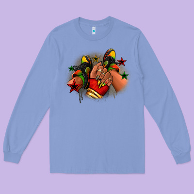 Long Sleeve Tee Juneteenth black girl sneakers