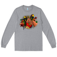 Heather Grey Juneteenth black girl sneakers Long Sleeve Tee - RanaPortraitStore