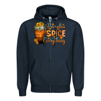 Navy pumpkin spice everything Zipper Hoodie - Zillion Design Studio