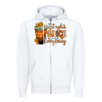 White pumpkin spice everything Zipper Hoodie - Zillion Design Studio