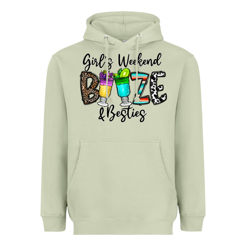 Girl's Weekend Booze & Besties Heavyweight Hoodie by CowhideDigitalArt | Teevron