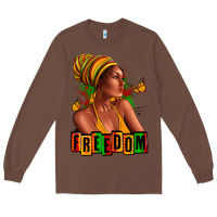 Chestnut Juneteenth freedom afro woman Long Sleeve Tee - RanaPortraitStore