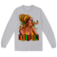 Moon Dust Juneteenth freedom afro woman Long Sleeve Tee - RanaPortraitStore