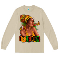 Mushroom Juneteenth freedom afro woman Long Sleeve Tee - RanaPortraitStore