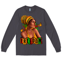 Smoke Juneteenth freedom afro woman Long Sleeve Tee - RanaPortraitStore