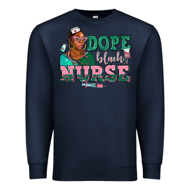 Afro  Nurse Dope Black Premium Sweatshirt by AdoDesignShop | Teevron