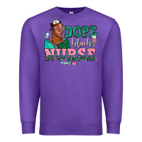 Purple afro  nurse dope black Premium Sweatshirt - AdoDesignShop
