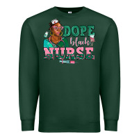 Sports Green afro  nurse dope black Premium Sweatshirt - AdoDesignShop