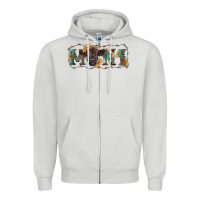 Dove Grey western mini black highland calf Zipper Hoodie - RanaPortraitStore