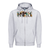 Heather Grey western mini black highland calf Zipper Hoodie - RanaPortraitStore