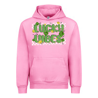 Fuchsia Pink lucky vibes Urban Hoodie - MaliasSmallBusiness
